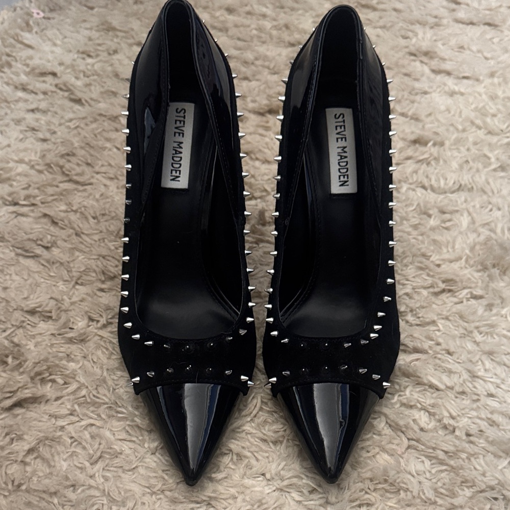 Steve Madden Black Spiked Heels